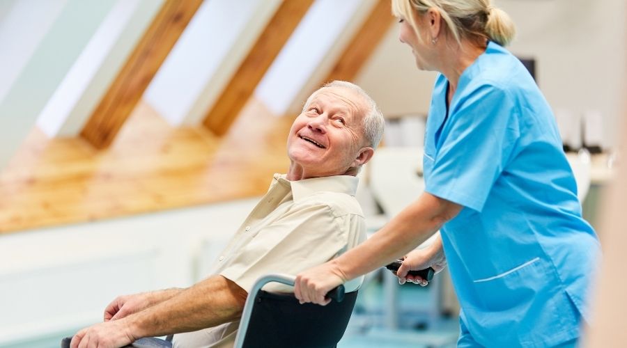 older man in wheel chair