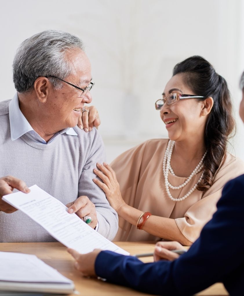 couple receiving aged care financial pllanning in adelaide office couple receiving aged care financial pllanning in adelaide office